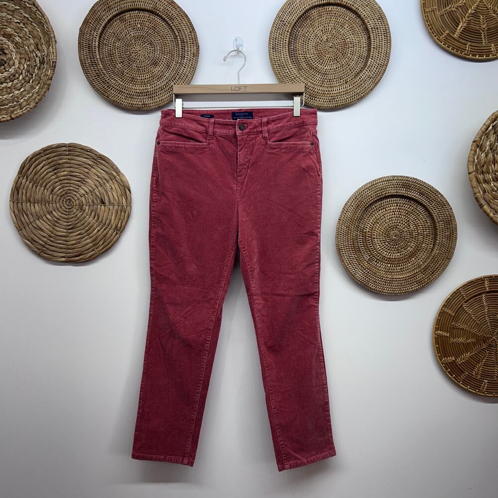 Talbots Pink Corduroy Straight Leg Pants 12P 12 PETITE